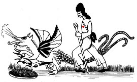 Táltos hősök - előadás és szeminárium Táltos a sárkánnyal bandukol