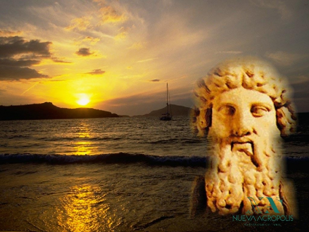 Platón a lemenő napos tájban