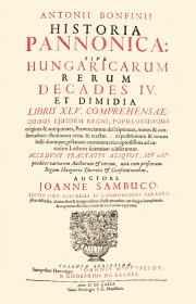 Bonfini Rerum Hungaricarum Decades címoldala