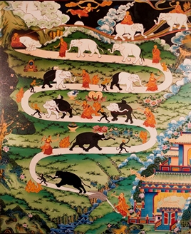 A megvilágosodás útja tibeti rajz