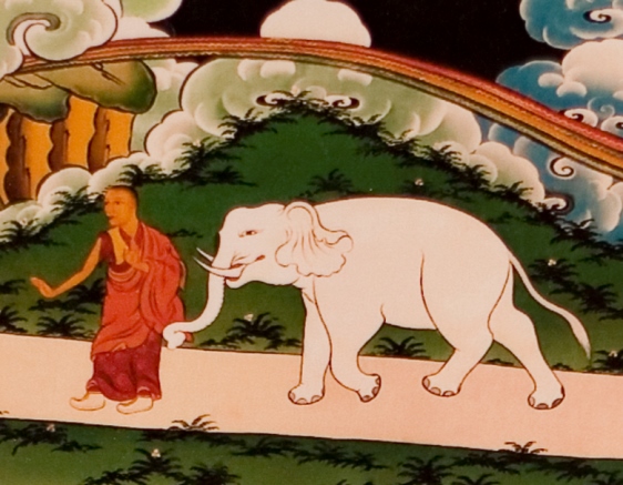 szerzetes és elefánt tibeti rajz
